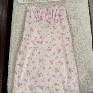 boutique pink and white flower mini dress